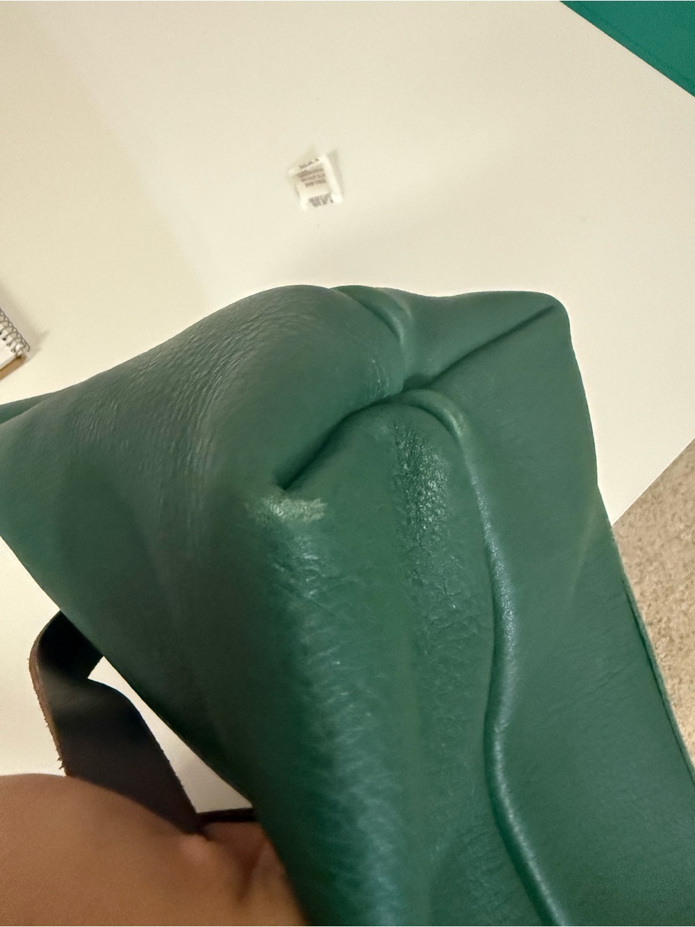 Portland Leather Bacalar large Green Tote with Brown Straps - Picture 3 of 4
